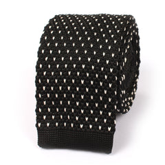 Black & White Pattern Knitted Tie