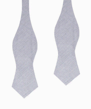 French Pinstripe Cotton Self Tie Diamond Bow Tie