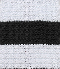 Black & White Thick Stripes Knitted Tie Detail View