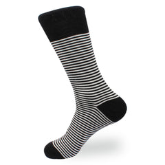 Black & White Thin Pinstripes Cotton-Blend Socks