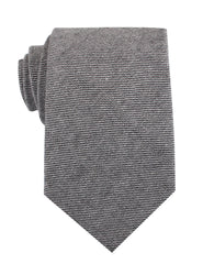 Black & White Twill Stripe Linen Necktie