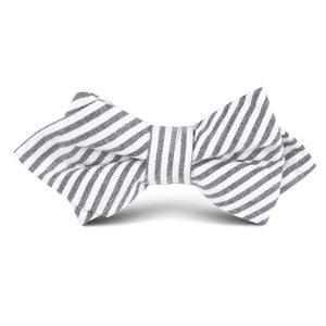 Black and White Chalk Stripe Cotton Kids Diamond Bow Tie