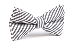 Black and White Chalk Stripes Cotton Bow Tie