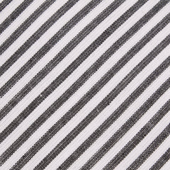 Black and White Chalk Stripes Cotton Fabric Necktie C003