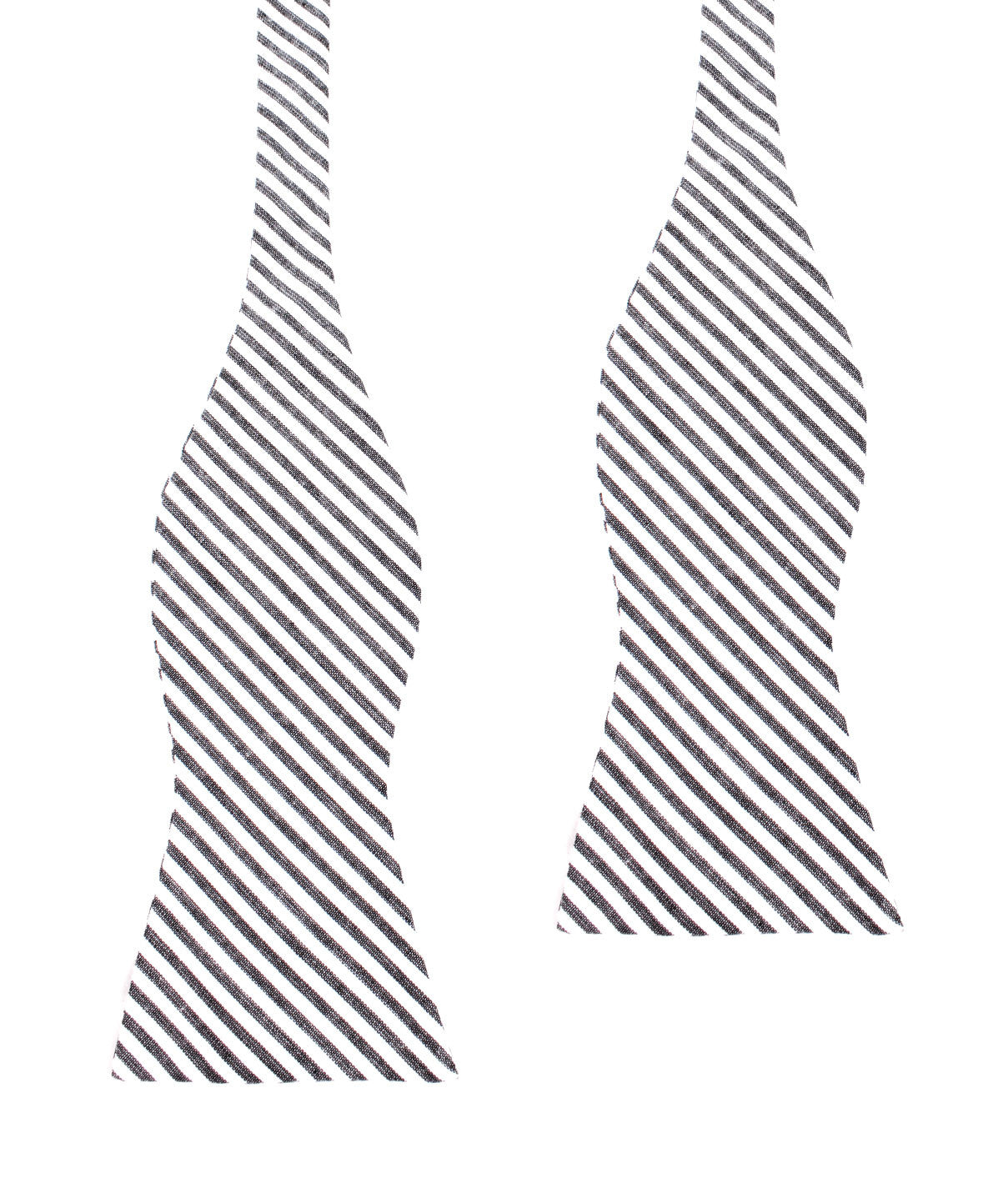 Black and White Chalk Stripes Cotton Self Tie Bow Tie