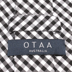 Black and White Gingham Cotton Skinny Tie OTAA Australia