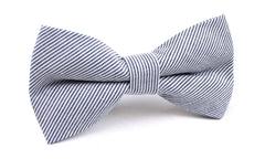 Black and White Pinstripe Cotton Bow Tie