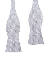 Black and White Pinstripe Cotton Self Tie Bow Tie