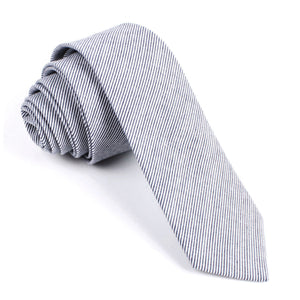 French Pinstripe Cotton Skinny Tie