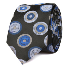 Black with Blue Circle - Skinny Tie OTAA roll