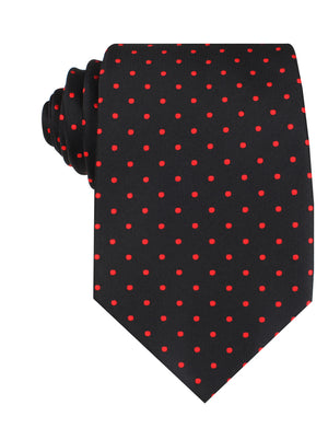 Black with Red Polka Dots Necktie
