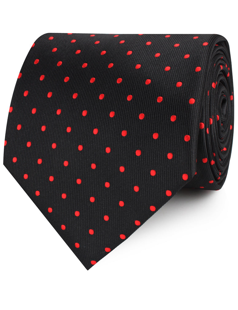 Black with Red Polka Dots Neckties