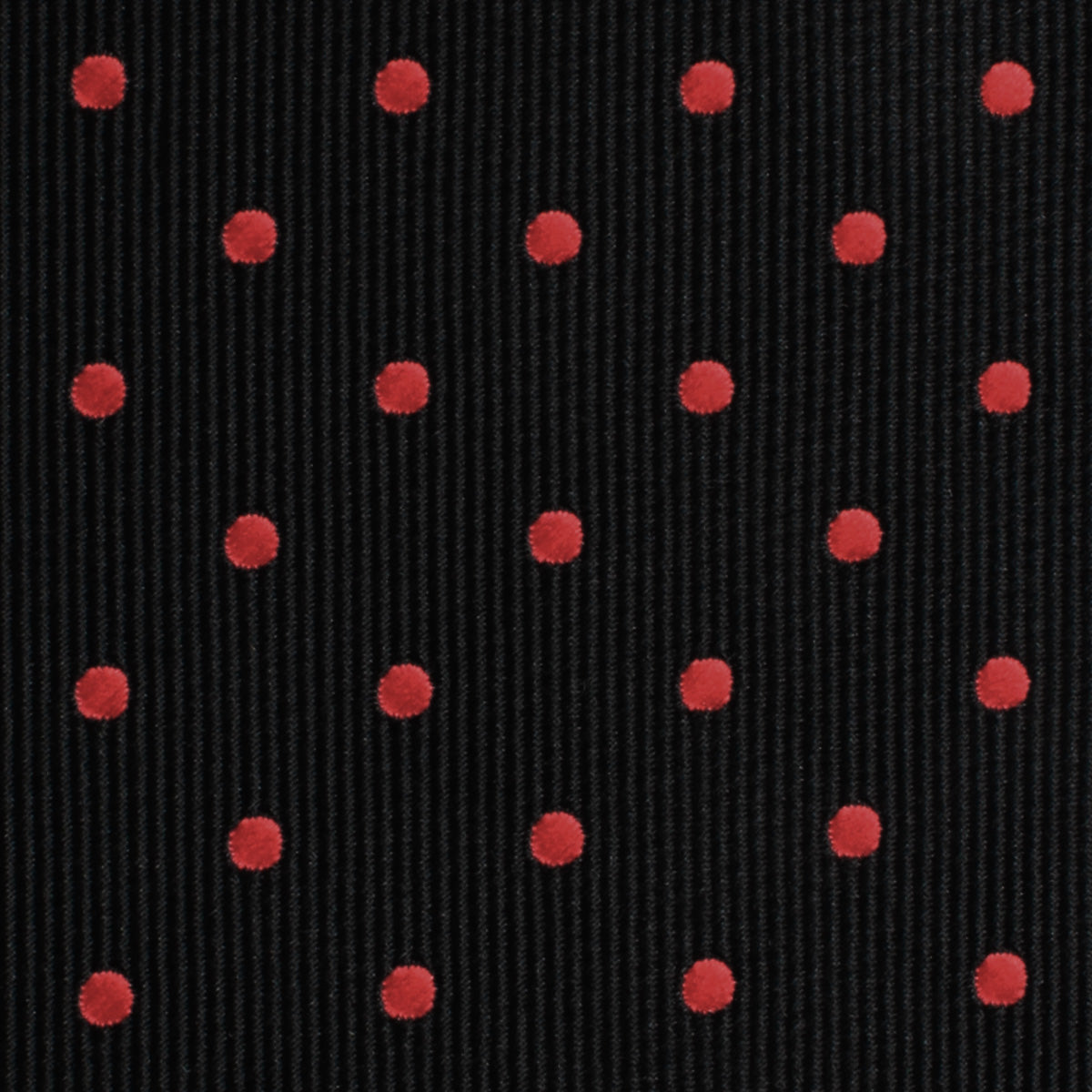 Black with Red Polka Dots Pocket Square Fabric