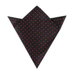 Black with Red Polka Dots Pocket Square