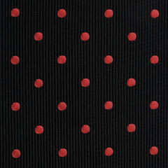 Black with Red Polka Dots Skinny Tie Fabric