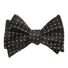 Black with Small White Polka Dots - Bow Tie (Untied) Self tied knot by OTAA