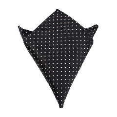 Black with Small White Polka Dots Pocket Square