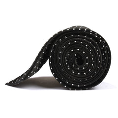 Black with Small White Polka Dots Tie Side View
