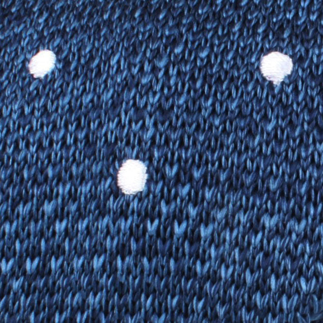 Blue Lagoon Polka Dot Knitted Tie Fabric