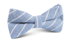 Blue Barney Pin Stripe Linen Bow Tie