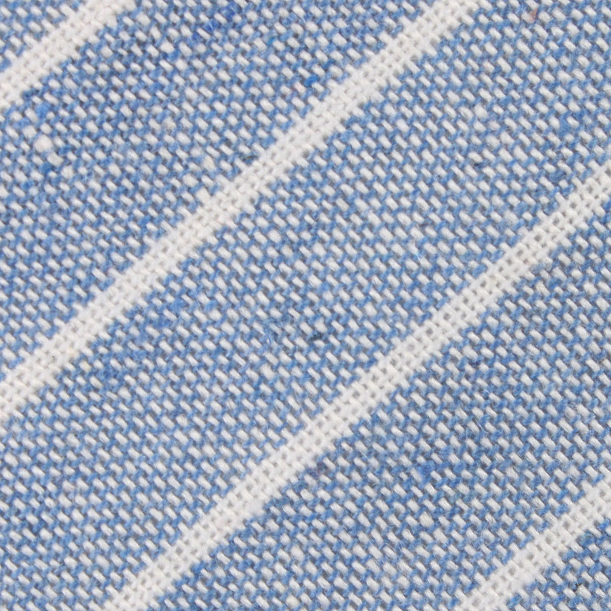 Blue Barney Pin Stripe Linen Fabric Self Bowtie