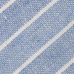 Blue Barney Pin Stripe Linen Fabric Skinny Tie