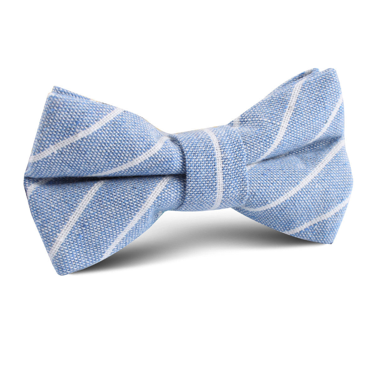 Blue Barney Pin Stripe Linen Kids Bow Tie