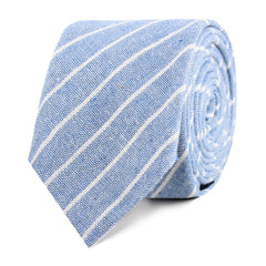 Blue Barney Pin Stripe Linen Slim Tie
