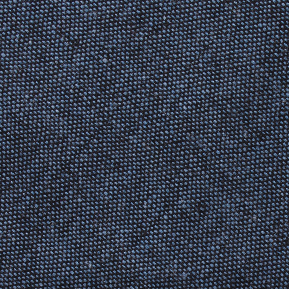 Blue & Black Textured Linen Blend Fabric Pocket Square