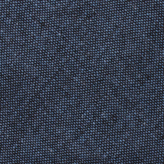Blue & Black Textured Linen Blend Fabric Self Bowtie