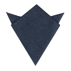 Blue & Black Textured Linen Blend Pocket Square