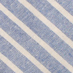 Blue Bodrum Linen Chalk Stripe Fabric Pocket Square