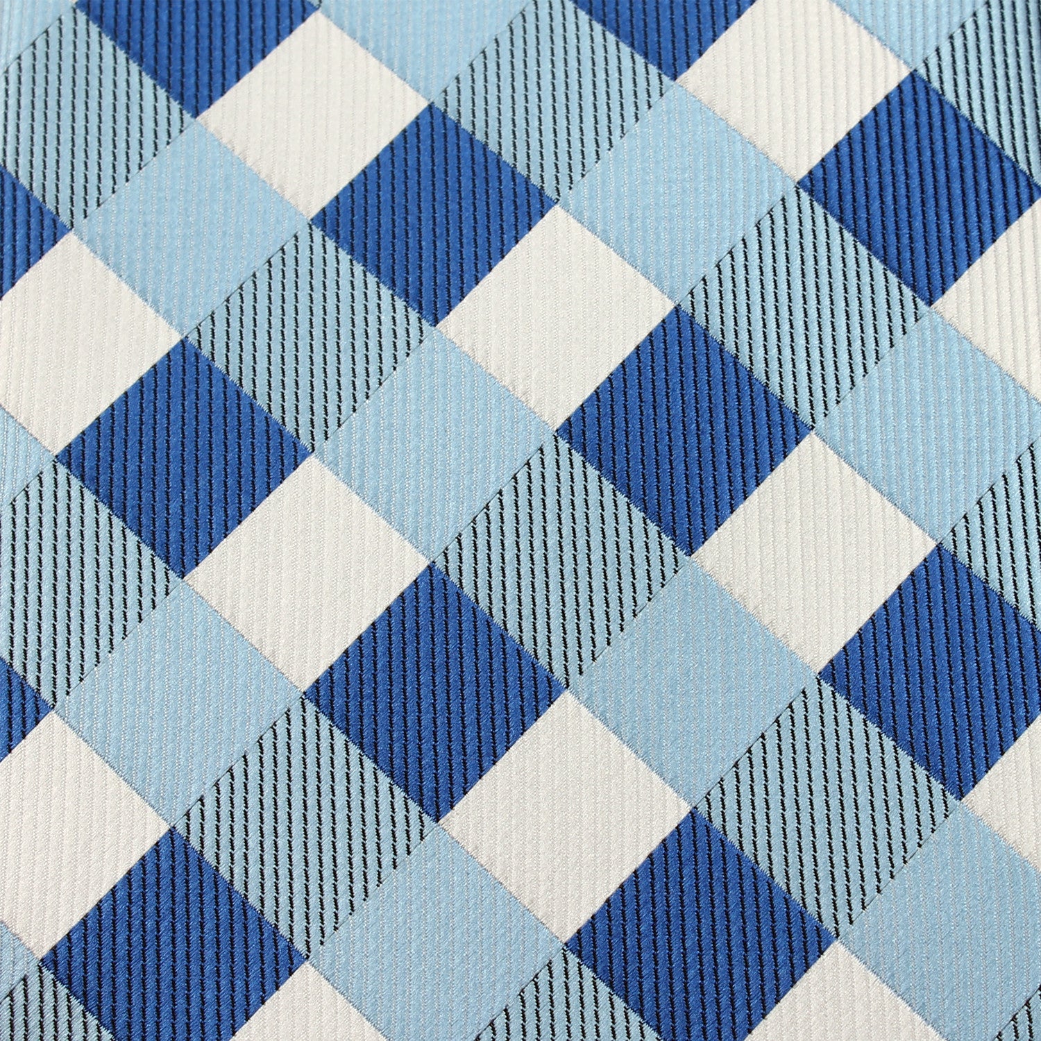 Blue Checkered Tie Fabric