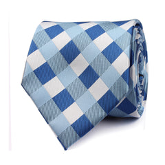 Blue Checkered Tie Front View