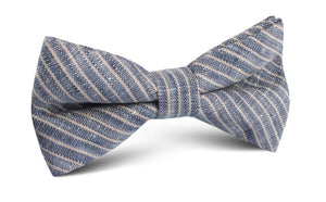 Blue Dry Cold Linen Pinstripe Bow Tie