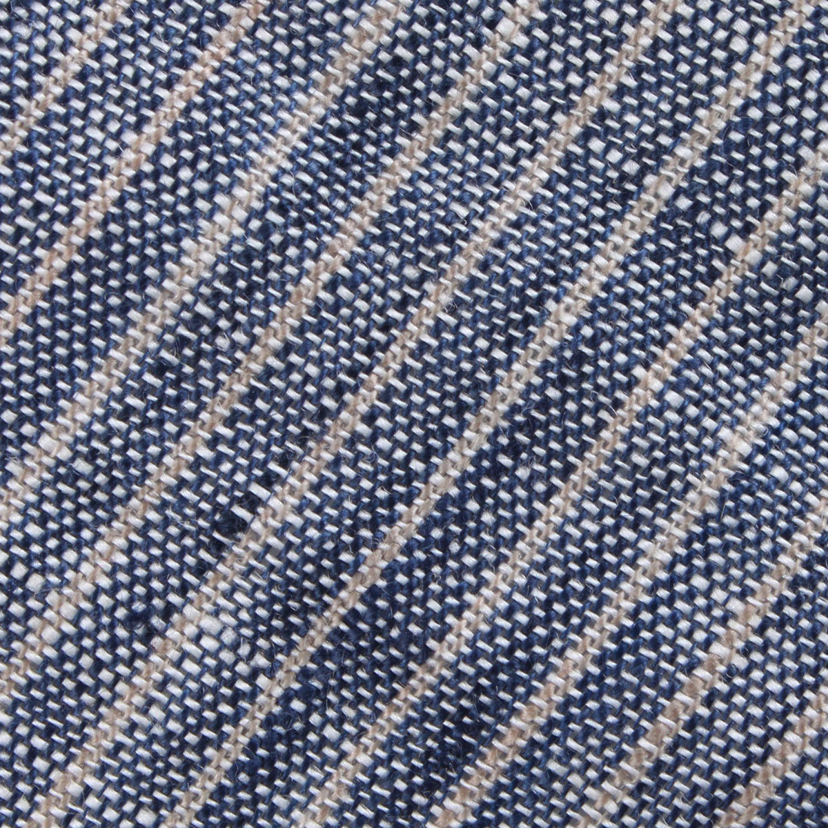 Blue Dry Cold Linen Pinstripe Fabric Pocket Square