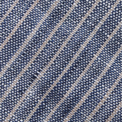 Blue Dry Cold Linen Pinstripe Fabric Skinny Tie