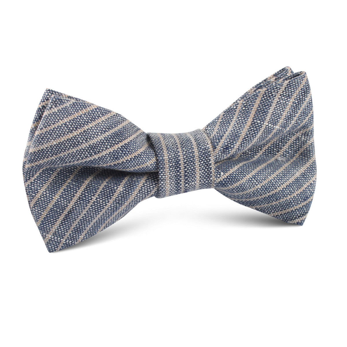 Blue Dry Cold Linen Pinstripe Kids Bow Tie
