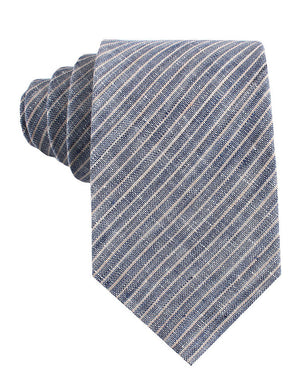 Blue Dry Cold Linen Pinstripe Tie