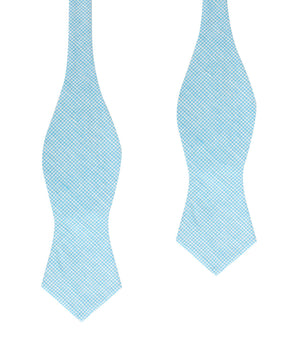 Blue Joy Houndstooth Linen Diamond Self Bow Tie