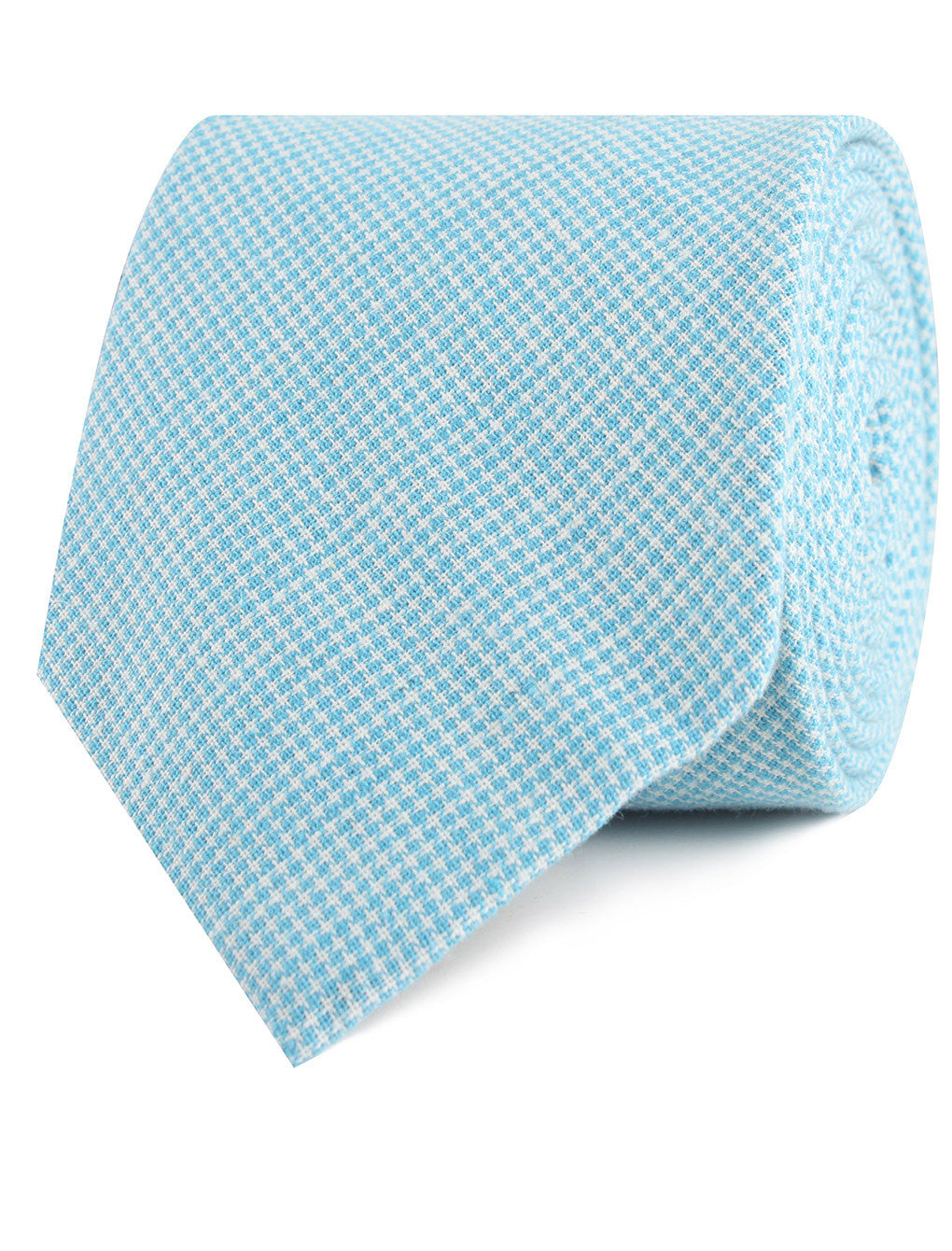 Blue Joy Houndstooth Linen Necktie