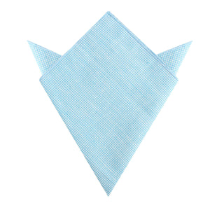 Blue Joy Houndstooth Linen Pocket Square