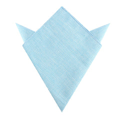 Blue Joy Houndstooth Linen Pocket Square