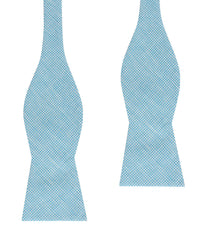 Blue Joy Houndstooth Linen Self Bow Tie