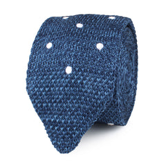 Blue Lagoon Polka Dot Knitted Tie