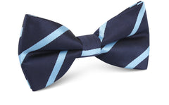 Blue Pencil Stripe Bow Tie