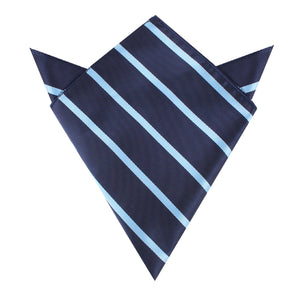 Blue Pencil Stripe Pocket Square