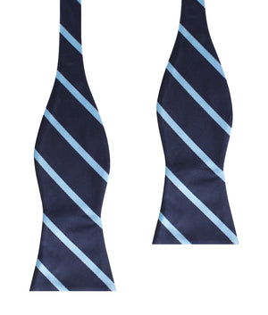 Blue Pencil Stripe Self Bow Tie