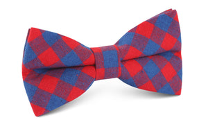 Blue & Red Gingham Bow Tie