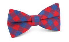 Blue & Red Gingham Bow Tie